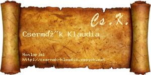 Csermák Klaudia névjegykártya